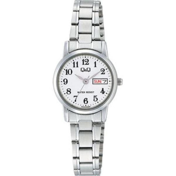 Citizen Женщины A207-204 ( Смотреть Q&Q Day-Date) Круглые часы серебряные аналоговые