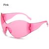 Trendy Rimless UV400 Protection Shades Black Sun Glasses Oversized Futuristic Sunglasses Wrap Around Y2K Sunglasses