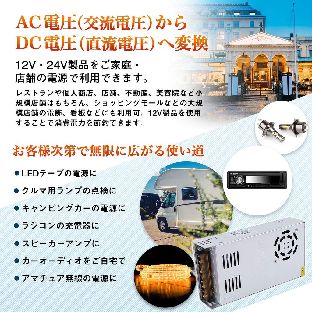 CURE Стабилизированный блок питания Импульсный блок питания AC DC Преобразователь 12В 40А 480Вт Вентилятор охлаждения Преобразователь постоянного тока Защита от перегрузки Японский