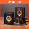 Book Style Retro Storage Organizer With Clock For Living Room Gift Decoration