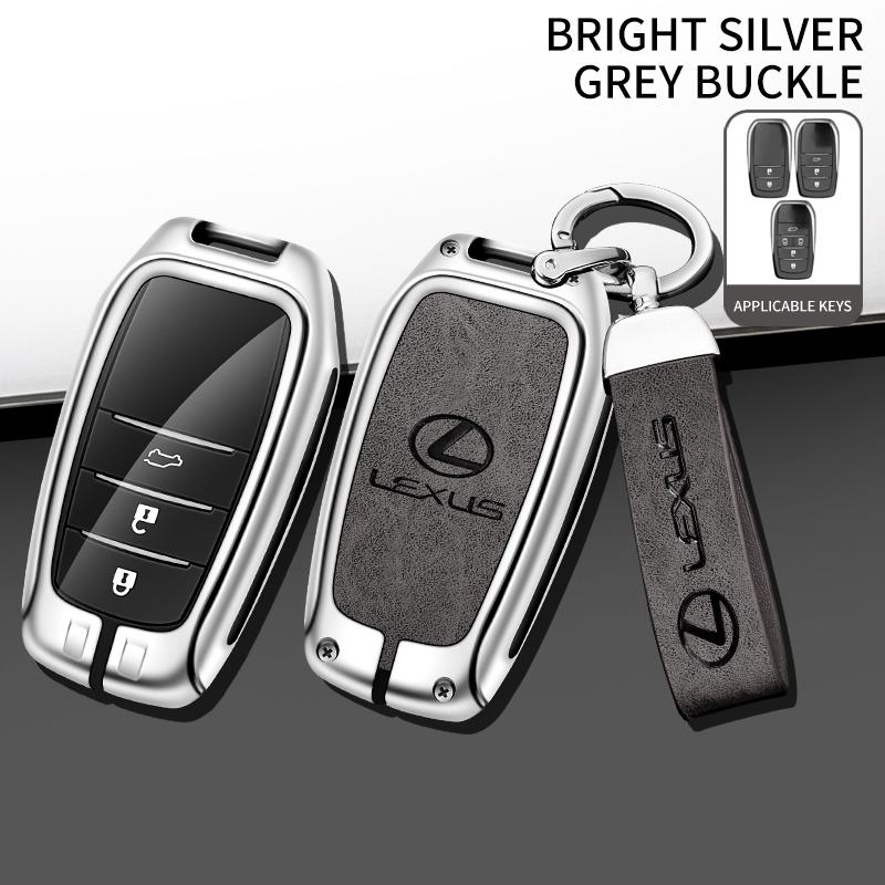 BJYL6 Interior Stickers 2/3/5 Buttons Zinc Alloy Leather Car Key Case Fob Cover Holder Keychain For Lexus LM300H LM Keyless Protection