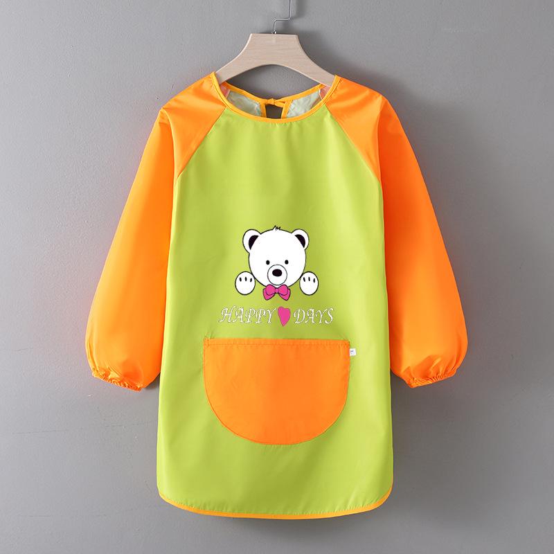 Детский водонепроницаемый художественный фартук с логотипом - Двусторонний фартук для рисования и еды