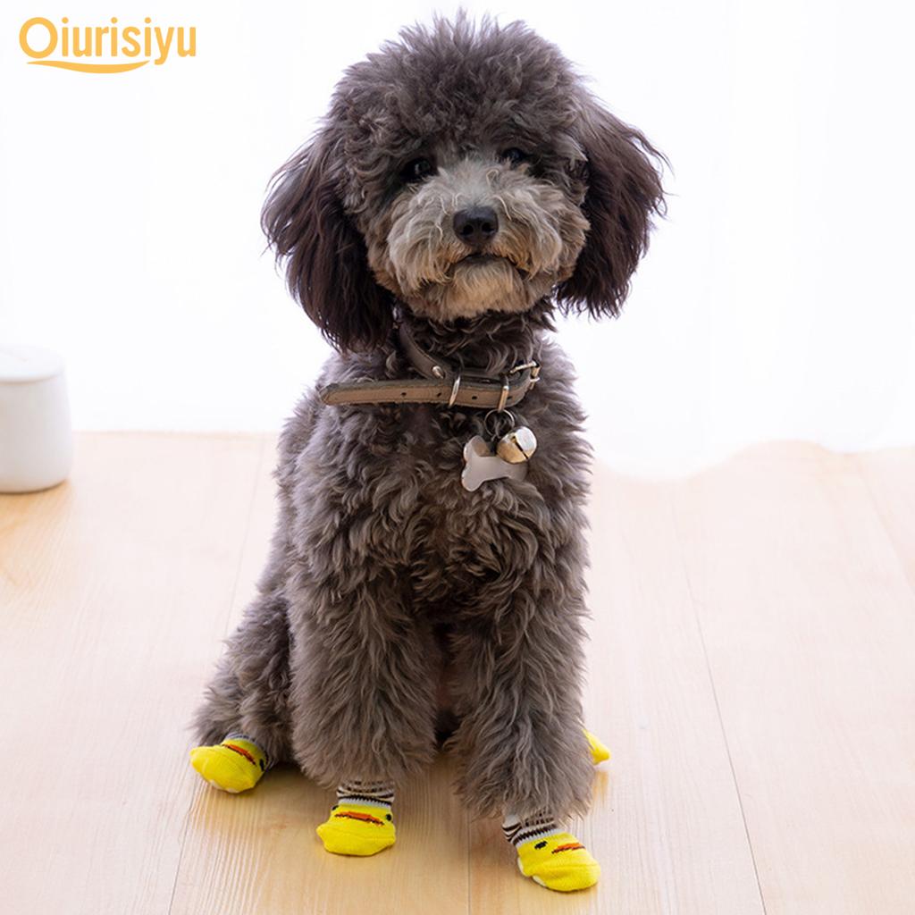 Тёплые нескользящие носочки для домашних питомцев 4штуки в комплекте