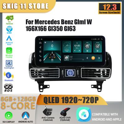 12,3" для Mercedes Benz Glml W166 X166 Gl350 Gl63 Мультимедиа Автомобильное Радио Bluetooth Android 4G GPS Навигация Carplay Экран Стерео