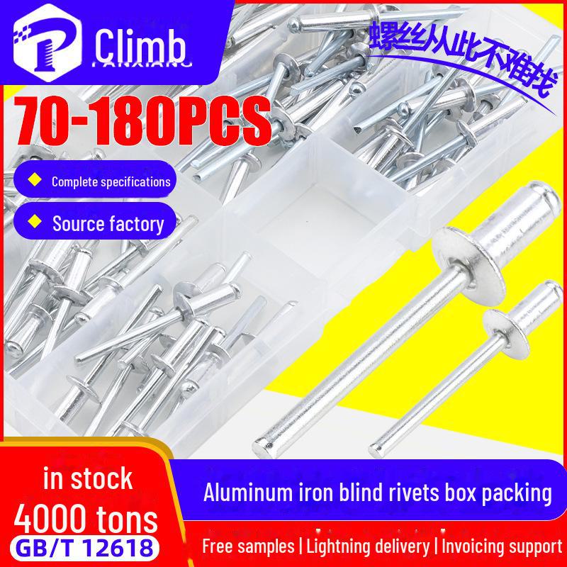 Комплект заклепок с алюминиевой крышкой и железным сердечником, круглой головкой, M3.2/M4.8