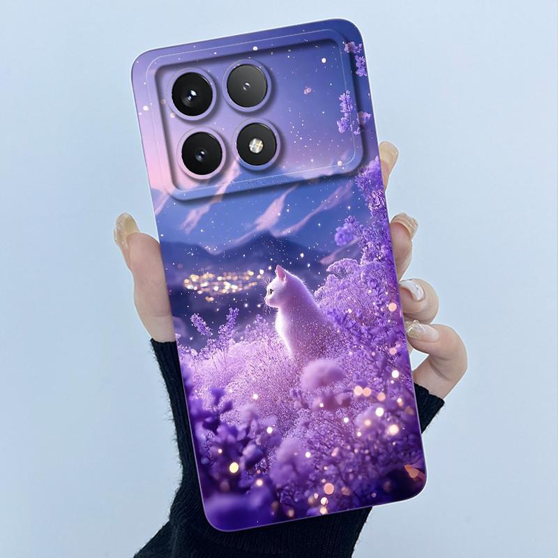 Для Xiaomi Poco X6 Pro 5G Чехол Poco X6Pro Задняя крышка Модный Минимализм Цветочный Мягкий Жидкий Силиконовый Чехол Для PocoX6 Pro Fundas