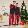 Комплект семейных пижам из 2 предметов: топ с круглым вырезом и длинными рукавами, клетчатые брюки, праздничный комплект одежды для сна для родителей и детей, домашняя одежда для взрослых и детей