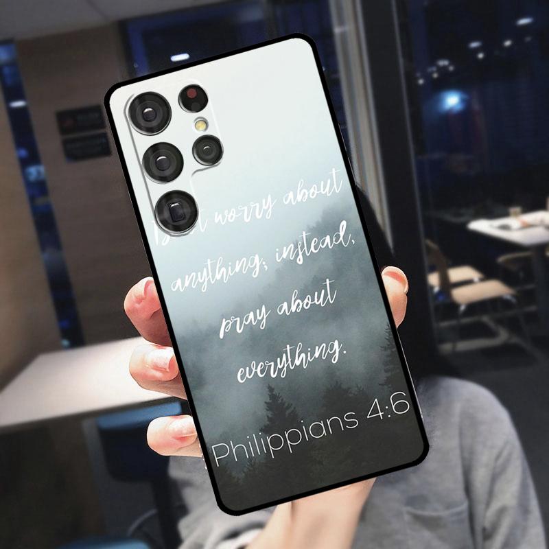 Bible Verse Philippians Jesus Christ Cover For Samsung Galaxy S25 Ultra S24 S22 S21 S23 Plus S20 FE S9 S10 S24 FE Phone Case