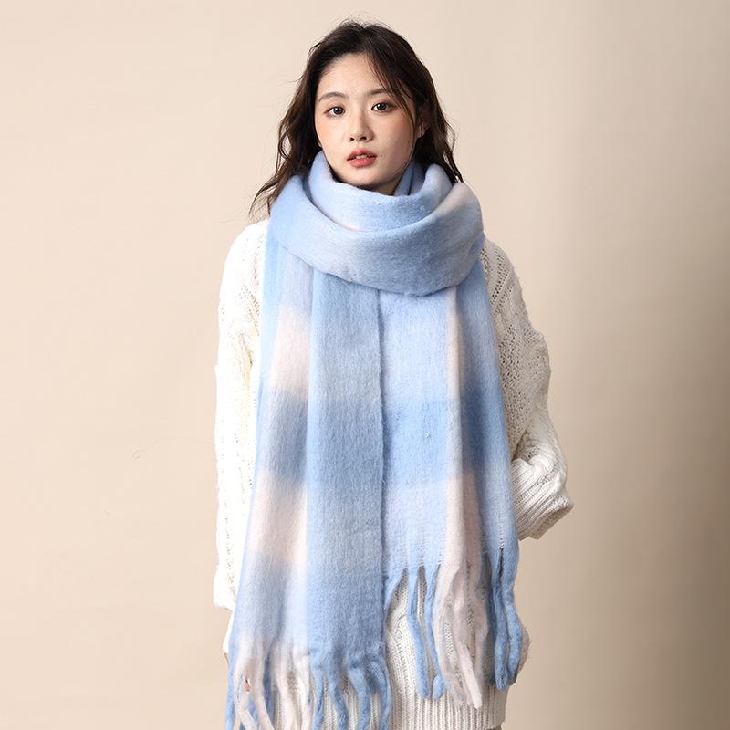Ma Haimao Plush Scarf Women'S Winter 2024 New High End Korean Edition Versatile Warm Thick Neck Shawl