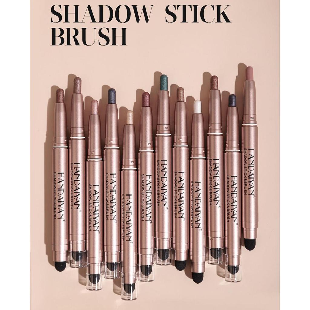 Двусторонняя палочка для теней для век с бриллиантовым мерцающим хайлайтером, ультрапигментированная стойкая кремовая кисть для теней для век