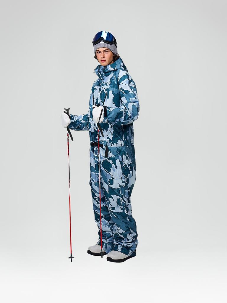 Пепельно-зеленый Сноубордический Водостойкий и Размер Сноубордический Лыжный Комплект Одежды Цельный Комбинезон, 12 000 мм, Мужской Женский, AGSKI-1501 TW099, M,