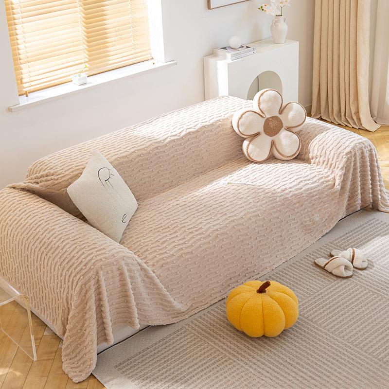 Plush Sofa Towel Autumn and Winter Non-Slip Seat Cushions Simple Modern Leather Sofa Cover Full Cover Cloth