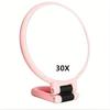 Portable 360 Adjustable Dual Sided Makeup Mirror 1X 30X Magnifying Handheld Travel Friendly No Batteries Sleek Black Gold Frame