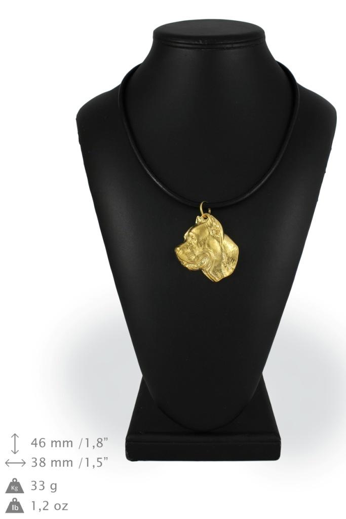 Кане Корсо, Итальянский Кане Корсо - брелок и колье с собакой в ​​коробочке, качественное позолоченное изделие, бренд Art-Dog