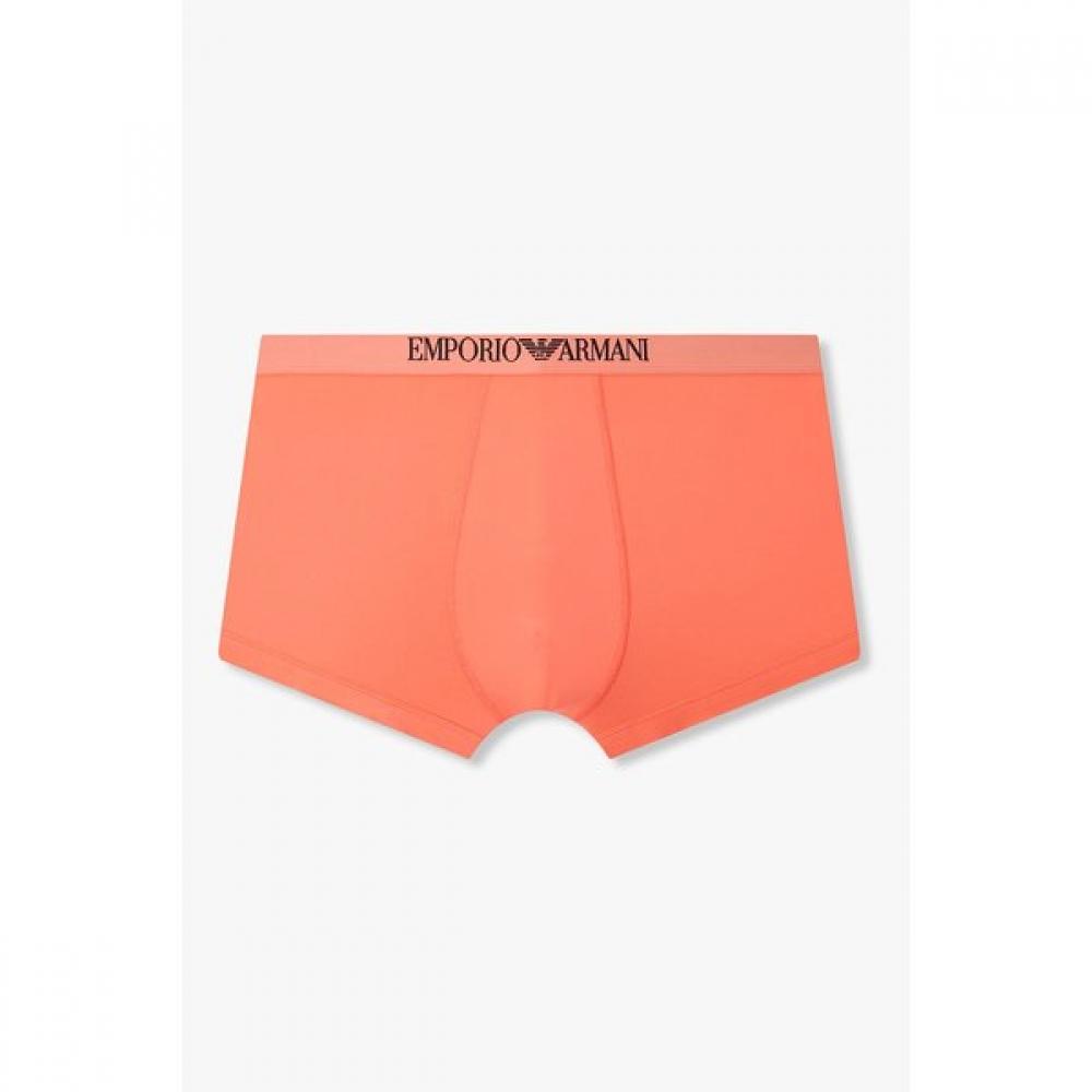 Emporio Armani Мужские глянцевые трусы-слипы с блоками контрастного цвета и логотипом, набор из 2 штук 08161120