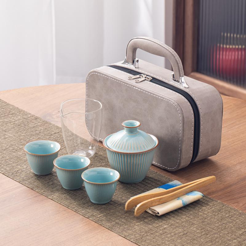 Ceramic Portable Travel Tea Set Business Banking Corporate Gift Companion