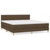 Box Spring Bed with Mattress Dark Brown 160x200 cm Fabric