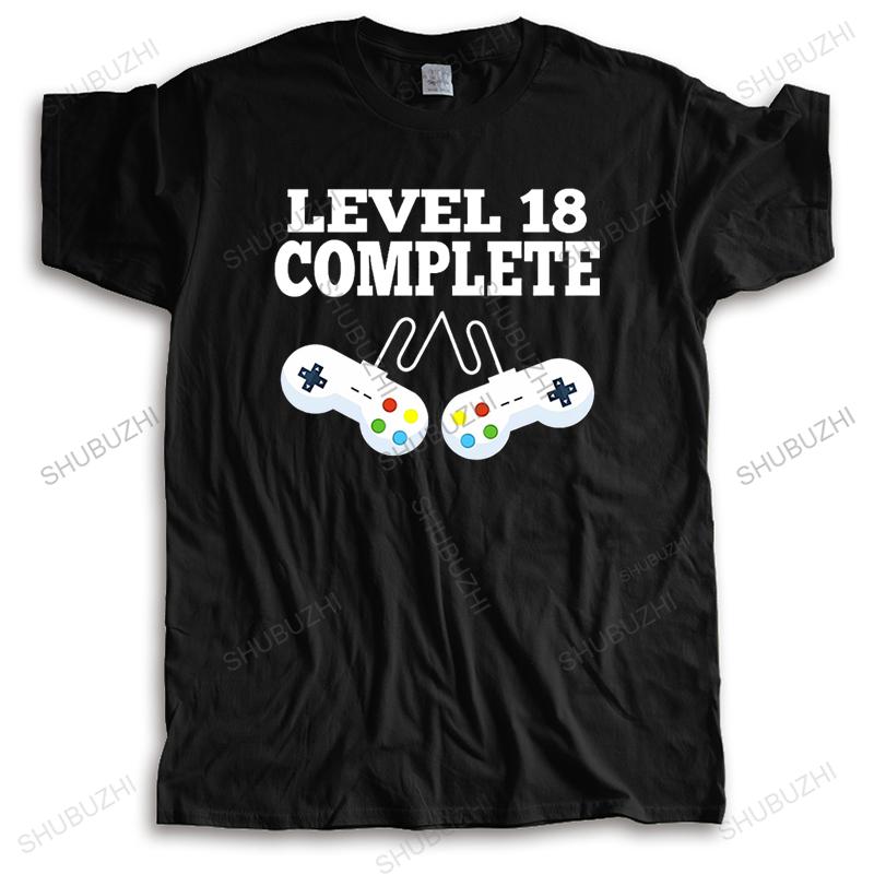 Unisex Summer Tshirt Level 18 Complete Video Gamer Geek 18th Birthday Gift Shirt New Cotton Hot Shirt Summer Cool T Shirt