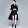 Autumn Winter Women Vintage Wrap Black Velvet Maxi Coat Thick Warm Long Trench Coat Outwear
