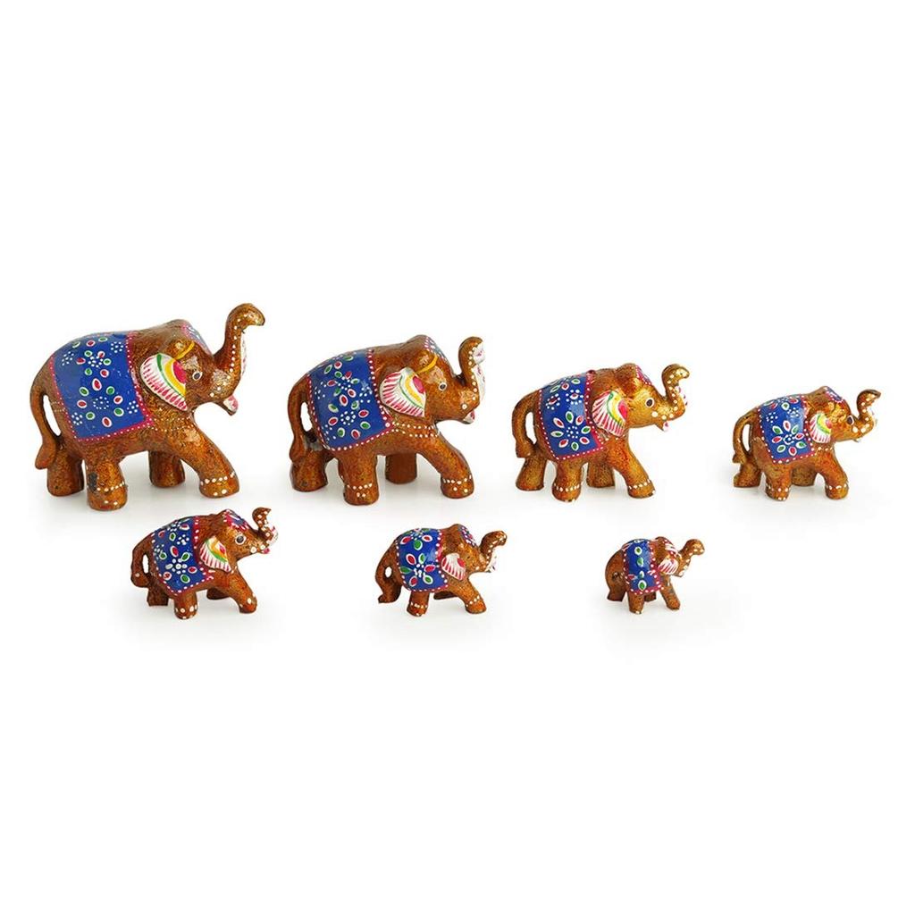 Набор фигурок Семь слоновьих бивней, Seven Elephant Tuskers Showpiece Set of 7, ExclusiveLane