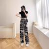 Southeast Asian Ethnic Style Women's Thai Elephant Wide-Leg Beach Pants, High Waist Slimming Straight-Leg Summer Pants.