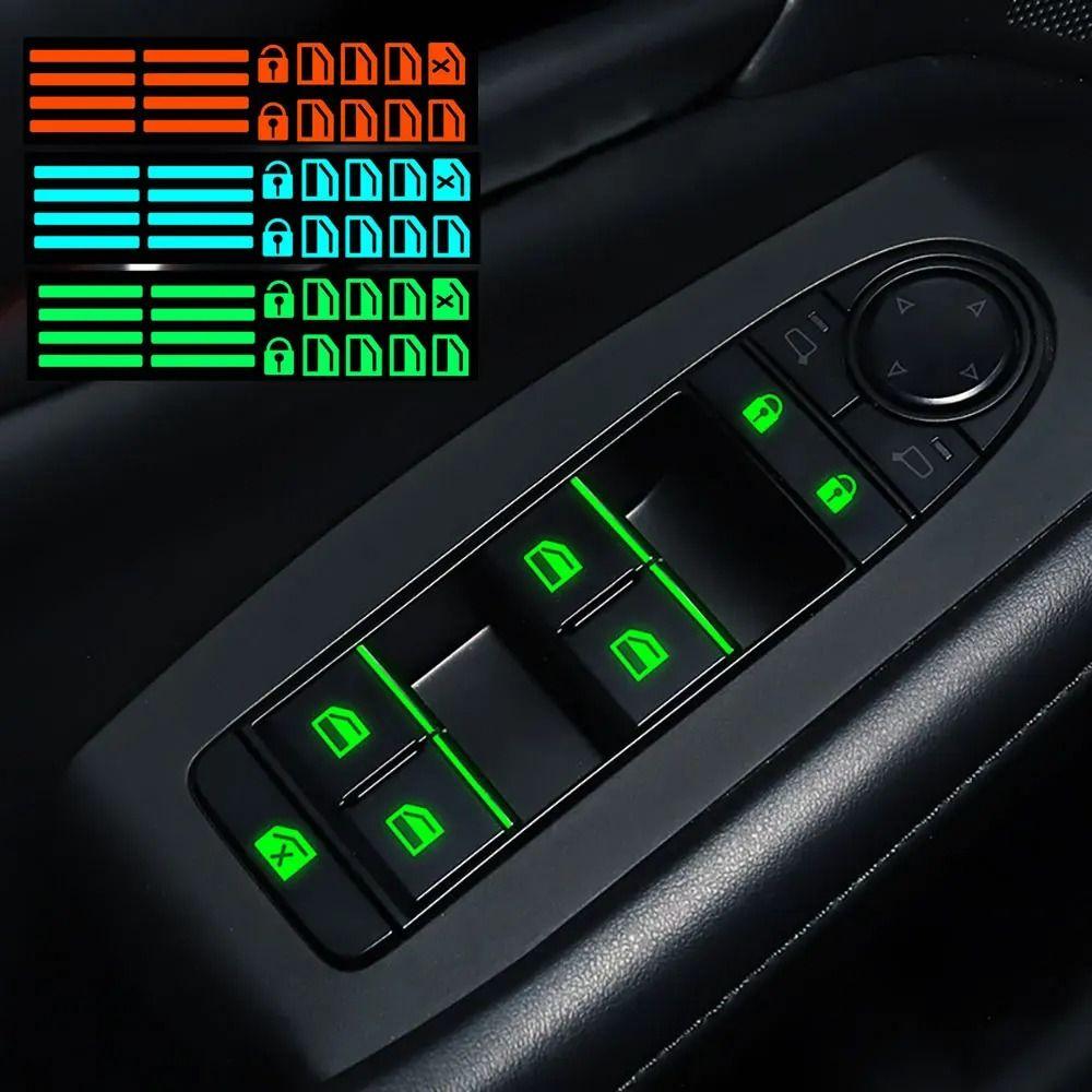 Ночные флуоресцентные наклейки для салона автомобиля, переключатель цепи подъемника, наклейки на панель