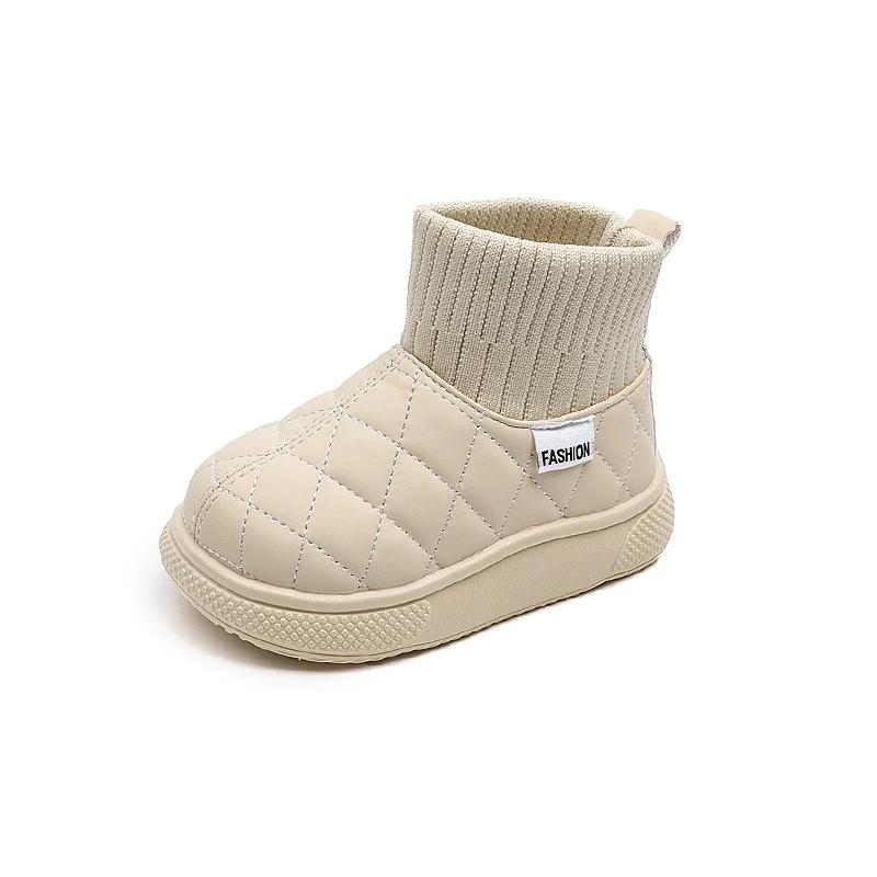 Autumn Winter Warm Snow Boots Children's Velvet Cotton Shoes Winter New Style Girls' Socks Boots Boys' Cotton Boots