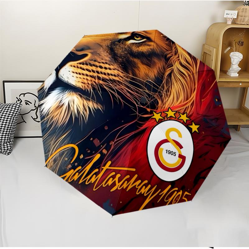 Модный складной зонт Galatasaray с автоматическим открытием/закрытием. Портативный и складной, идеально подходит для подарка, путешествий и повседневного использования.
