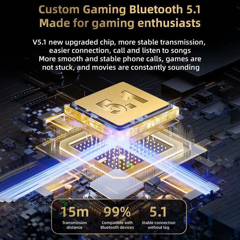 PRO60 Беспроводные наушники Bluetooth 5.1 Стерео игровые наушники с сенсорным управлением Бинауральные HD-наушники для вызовов с зарядным устройством