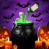 Sets Witch Cauldron Decoration With Magic Levitation Potion Bottle And Atomizer Dark Plastic Magic Basin Suitable for Halloween