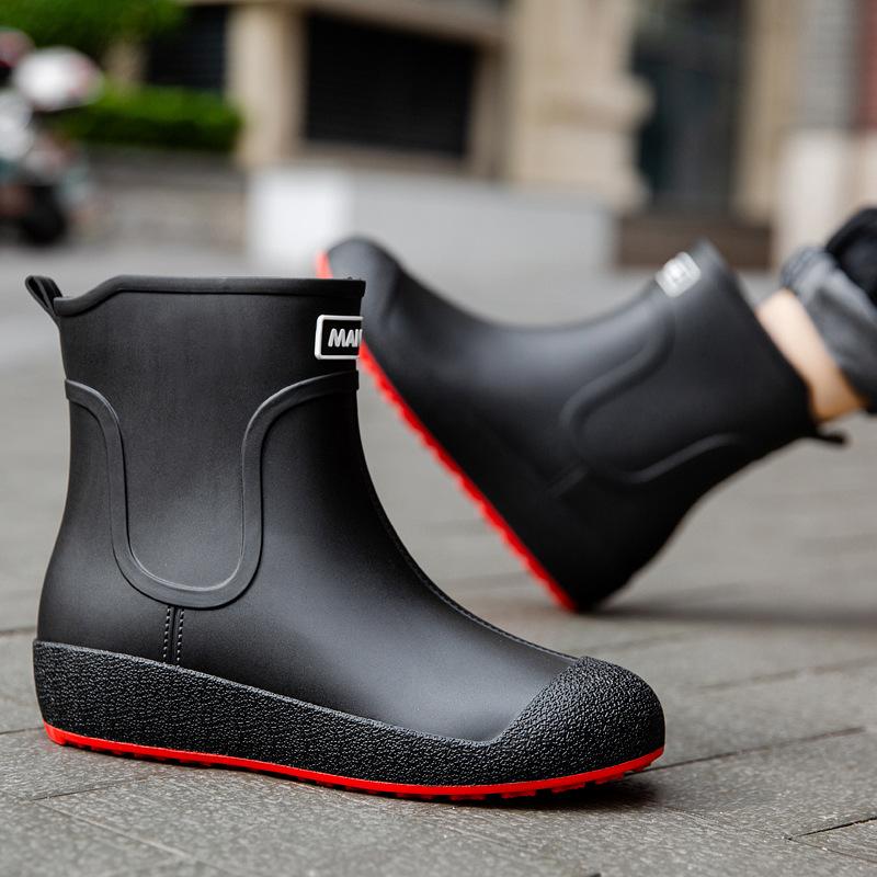 2025 новые уличные дождевые ботинки мужская верхняя одежда флисовые нескользящие резиновые сапоги женская мягкая подошва водонепроницаемая обувь износостойкая резиновая обувь tide
