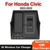 For Honda Civic 11th FE 2022 2023 Car Wireless Charger Fast Cell Phone Charging Plate Adapter Interior Modification Auto Parts