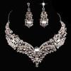 Wedding Bridal Queen Style Fully Shiny Rhinestone Necklace Earrings Jewelry Set