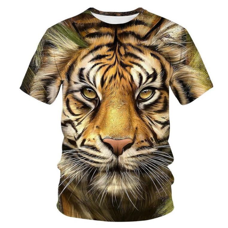 Summer 3D Digital Eagle Printed Tops Fashion Plus Size Short Sleeve T-shirt