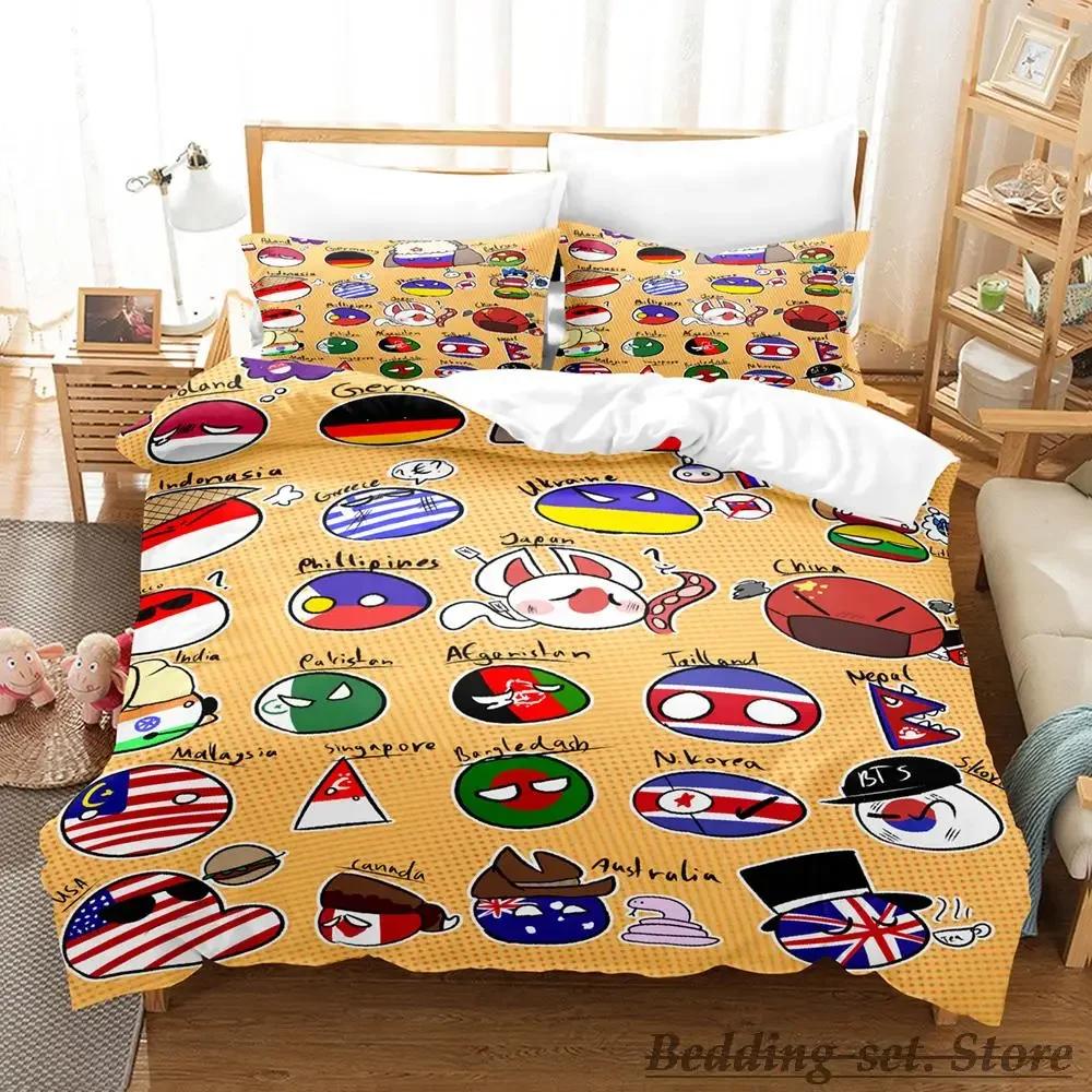 Новый набор постельного белья Countryball Polandballs Односпальный Полуторный Двуспальный Квинсайз Кингсайз Набор для кровати Взрослый Мальчики Спальня Комплекты пододеяльников Аниме