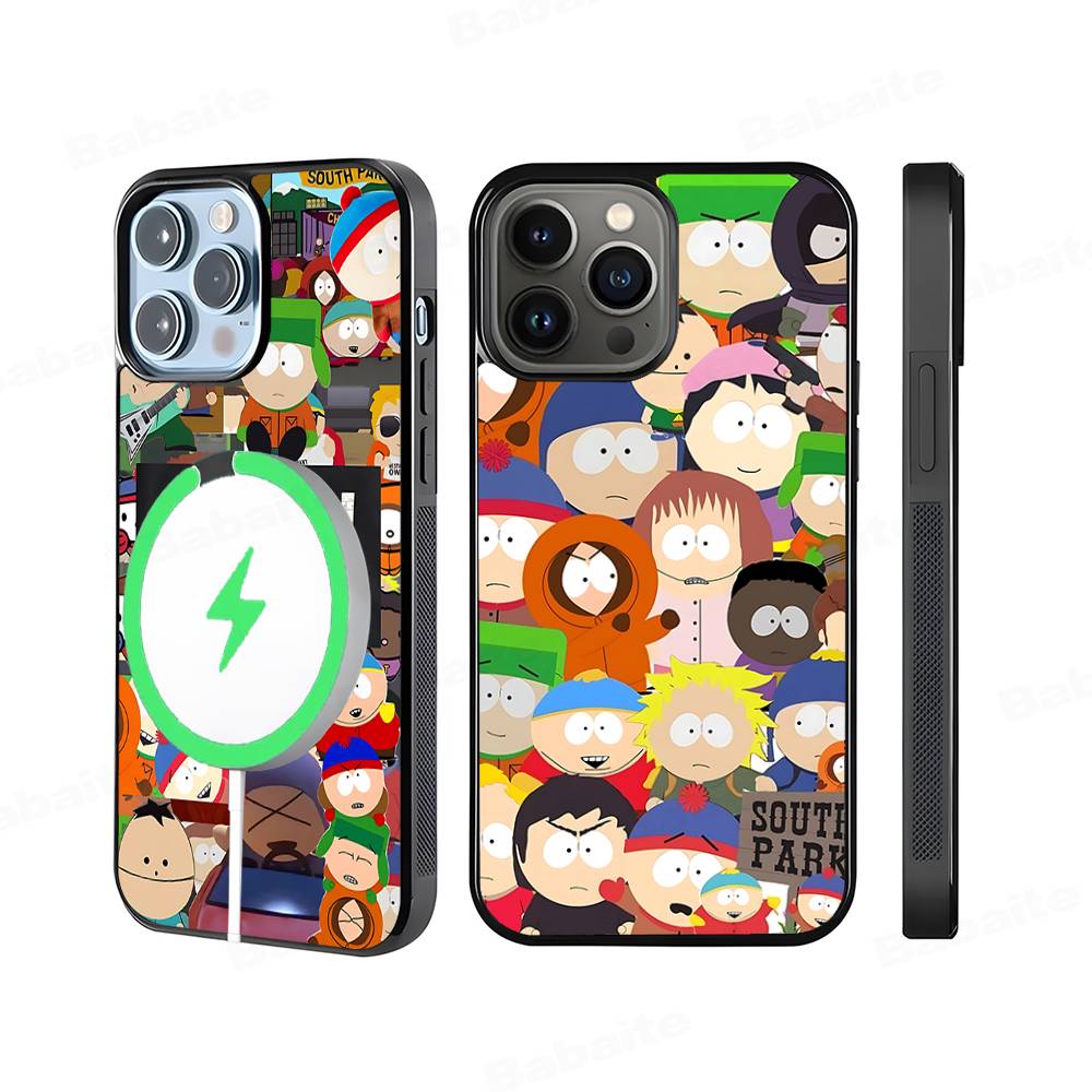 Cartoon Funny S-South-P-Park Phone Case Magnetic Case For IPhone 16 14 13 12 11 15 Pro Max Plus For Magsafe Wireless Charge Cove