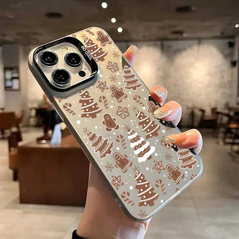 Christmas Gingerbread Tree Candy Pattern Design Protective Cover for iPhone 17 16 15 14 13 12 11 16E Series Pro Max Plus