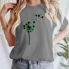 Женская повседневная футболка с принтом, пуловер с круглым вырезом, топ с короткими рукавами