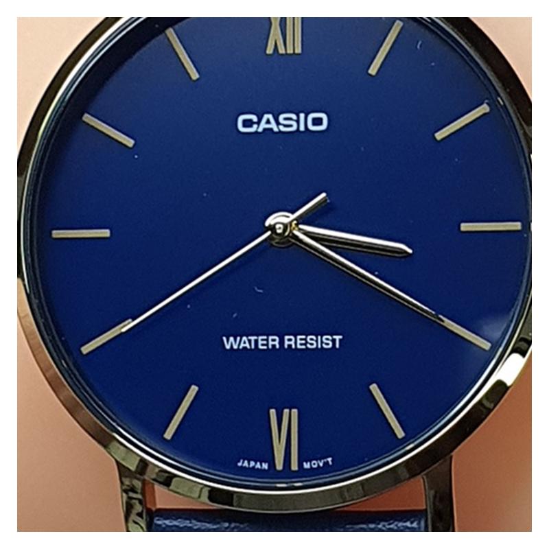 Casio Серия STANDARD Классический Простой Изысканный Модный Синий 1 Трехстворчатая Застежка Водонепроницаемый Кварцевый Механизм Стальной Ремешок Японский MTP-VT01B-2B
