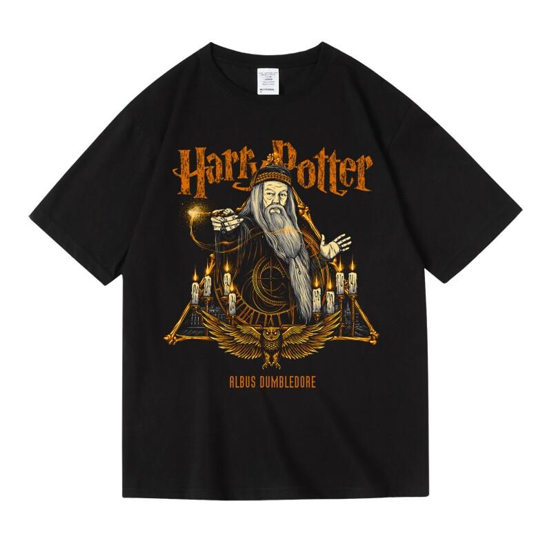 Adult and Children Harry Potter European and American Dark Retro Pure Cotton T-shirt Loose Round Neck Short Sleeved Top