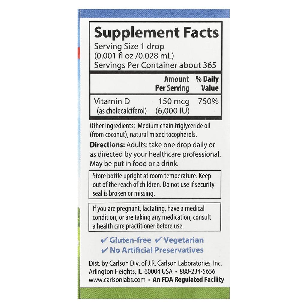 Super Daily® D3, 150Mcg (6,000Iu), 10.3Ml (0.35Fl Oz)