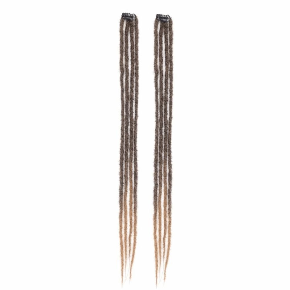 2Pcs 24 Inch Handmade Dreadlock Extensions Clip-in Hippie Dreads Hairpiece Suitable for All People