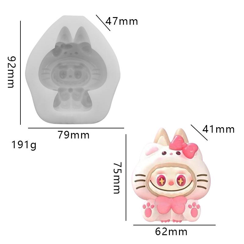 Kawaii Labubu Silicone Mould Cute Cartoon Image Baking Mold Diy Chocolate Cake Candy Baking Mold Craft Making Tools