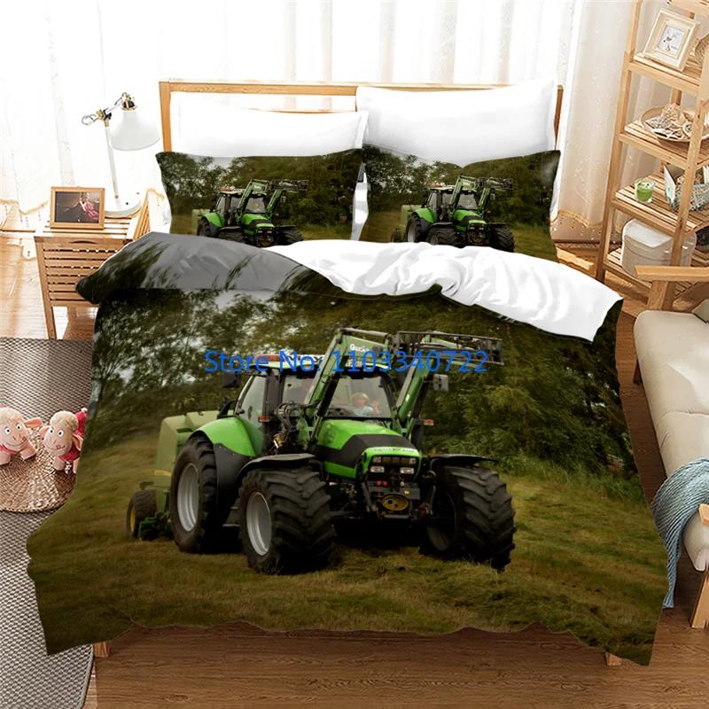 Farm Tractor 3d Bedding Set Duvet Cover Set 3D Print Comforter Cover Bedclothes for Boy Girl Bedding Sets Bedroom Decor