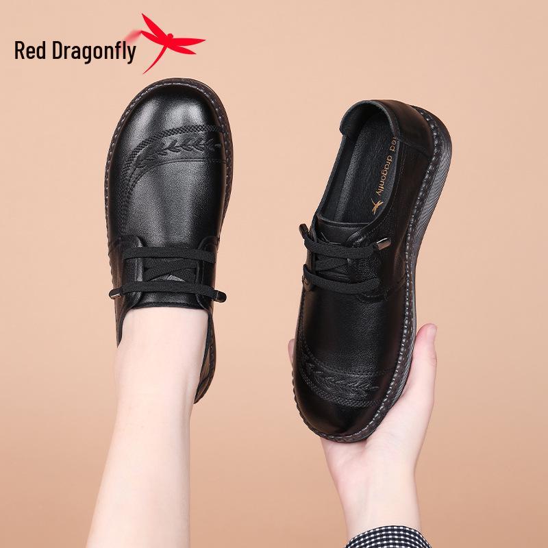 Женские осенние лоферы Red Dragonfly из коровьей кожи – Мягкие, легкие, удобные кожаные туфли для повседневной носки