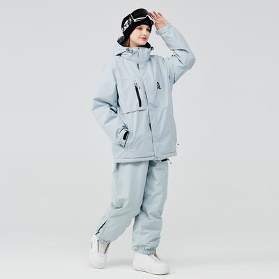 Горнолыжный костюм для женщин и мужчин, комплект из горнолыжной куртки и брюк с капюшоном, водонепроницаемый ветрозащитный зимний комбинезон, утепленное теплое зимнее пальто для катания на лыжах и сноуборде