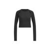 Long Sleeve Top With Logo And Cut-Out Design Women Tops Black JJ1588
