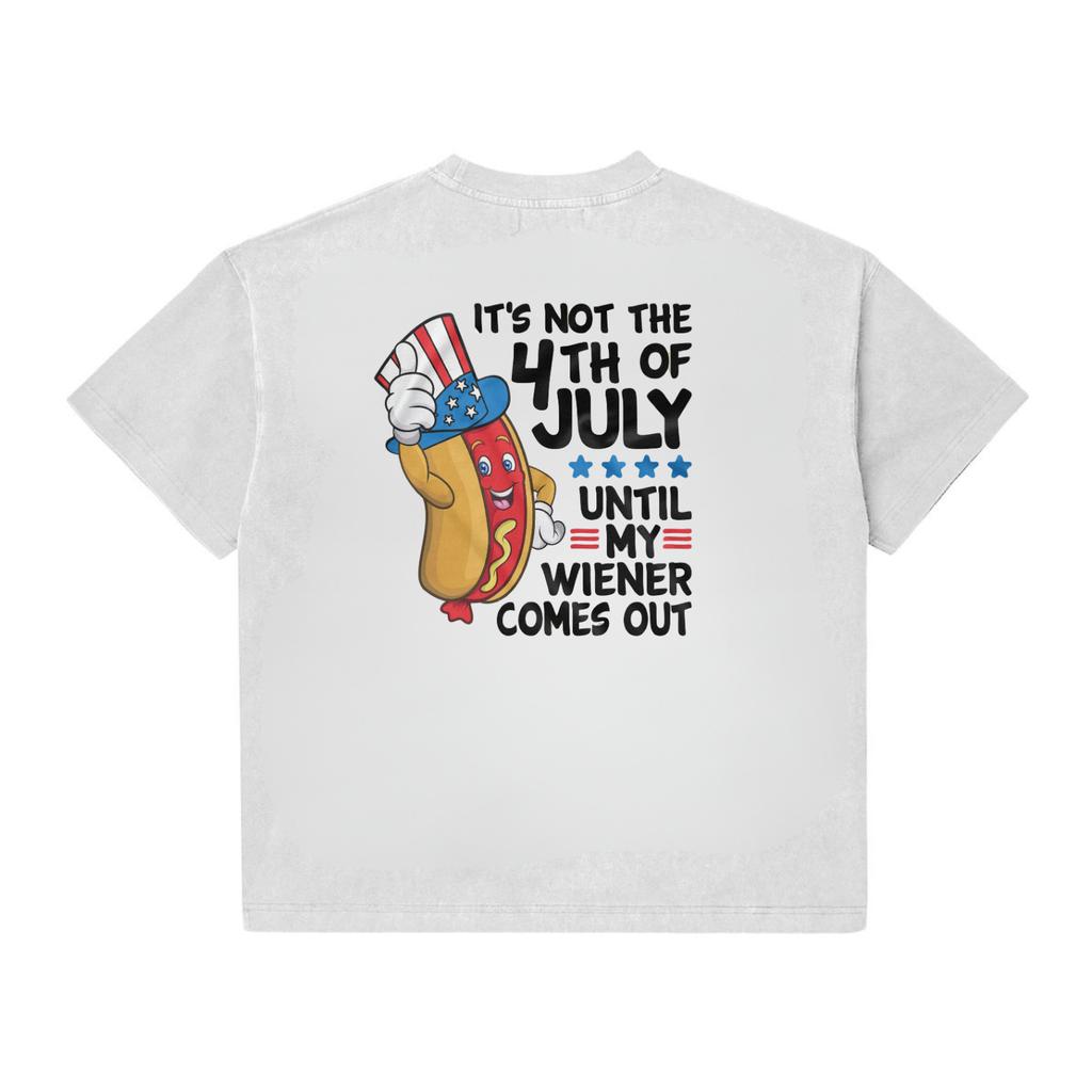 Funny 4th of July Graphic TShirt Hot Dog Wiener Adult Humor BBQ Grill TTop