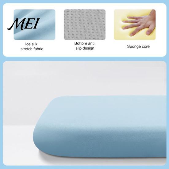 Non Slip Chair Seat Pad for Dining Ice Silk Cushion, 15.75"x15.75" Office Breathable Cooling Universal Fit Various Chairs with Washable Cover Tailbone