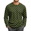 Men's Corduroy Long Sleeve Neck Top Casual Pullover Shirt for Daily Wear